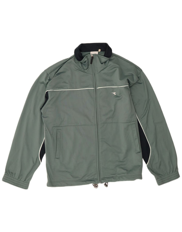 Jachetă de trening pentru bărbați Diadora IT 48 Medium Green Colorblock Poliester