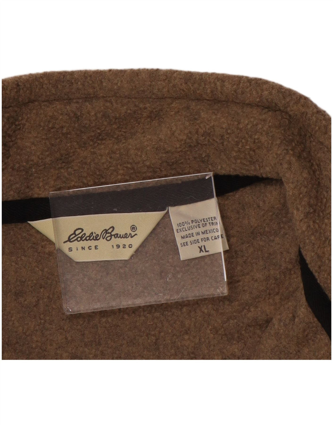 EDDIE BAUER Pulover pentru bărbați, cu fermoar, lână, XL, maro, poliester
