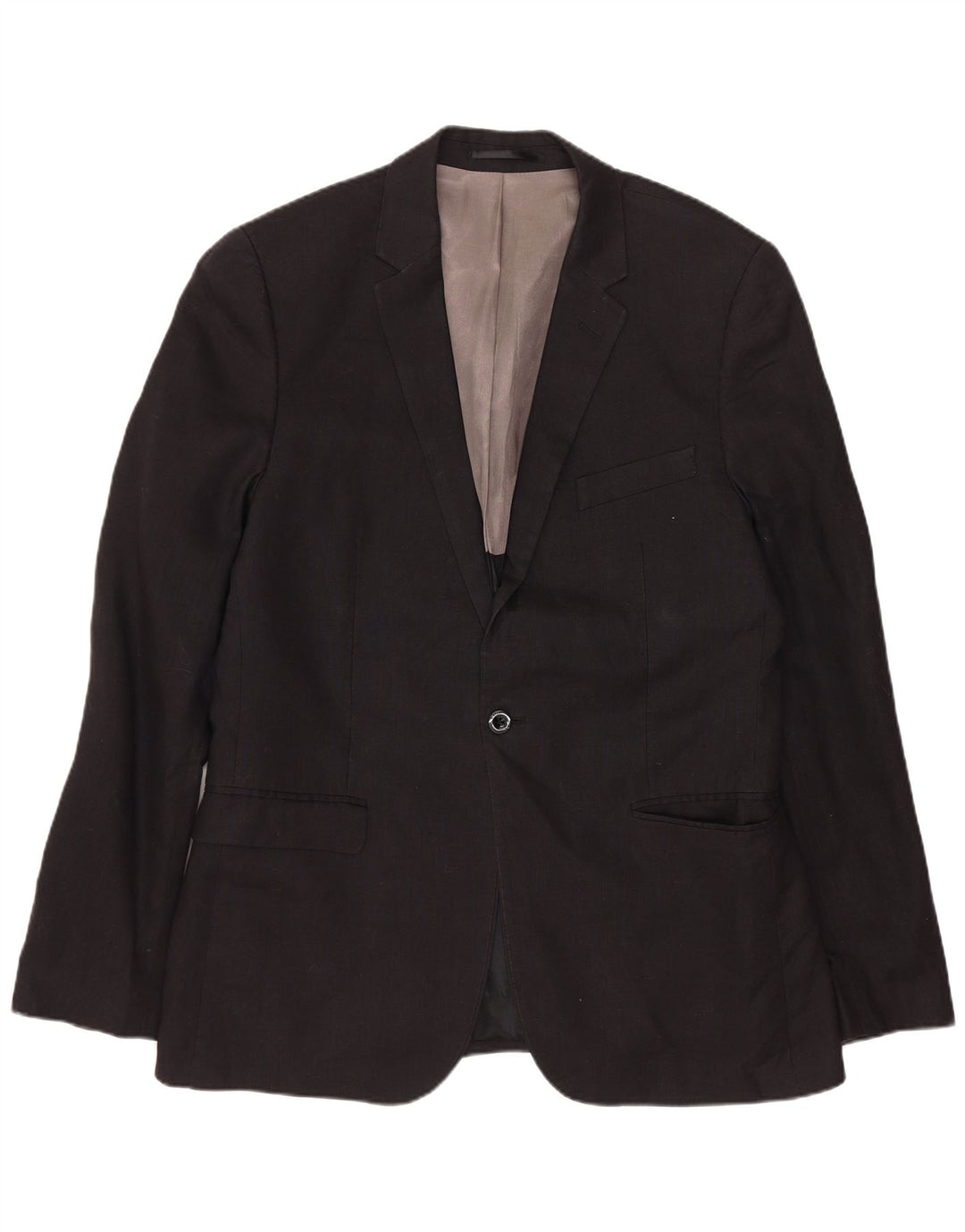 DKNY Jachetă pentru bărbați, slim fit, cu 1 nasture, UK 40, lână neagră mare