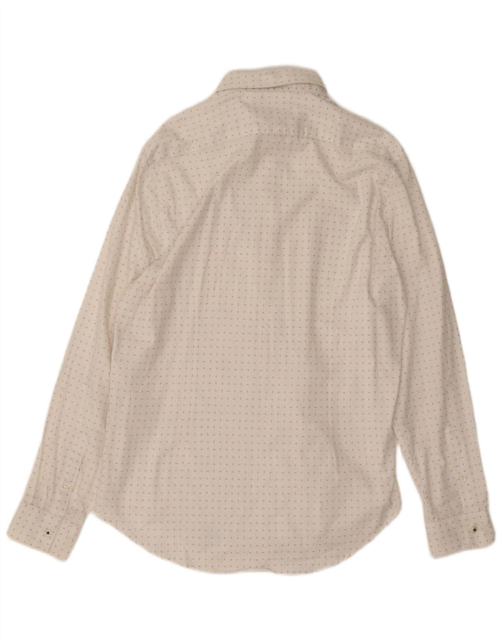 Cămașă ZARA Slim Fit XL Bumbac alb cu pete