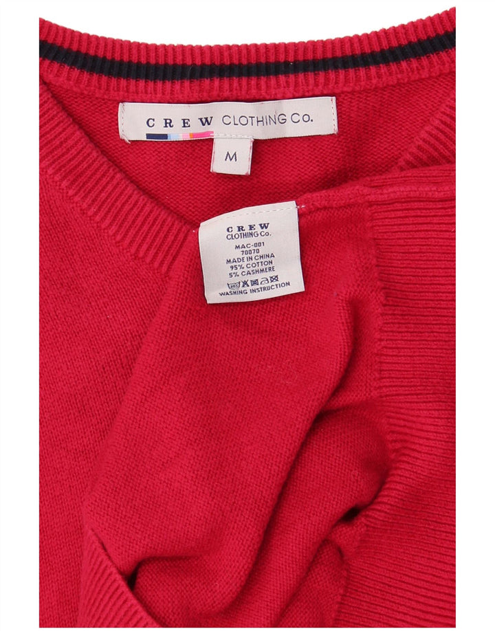 Crew Clothing Pulover cu decolteu în V pentru bărbați, bumbac roșu mediu