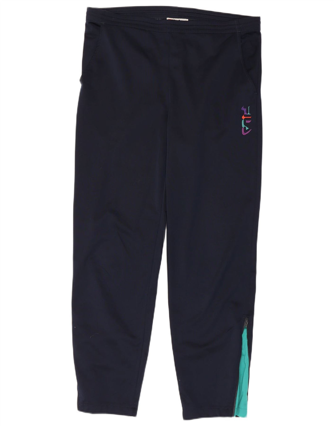 FILA Mens Tracksuit Trousers Medium  Navy Blue Colourblock Polyester