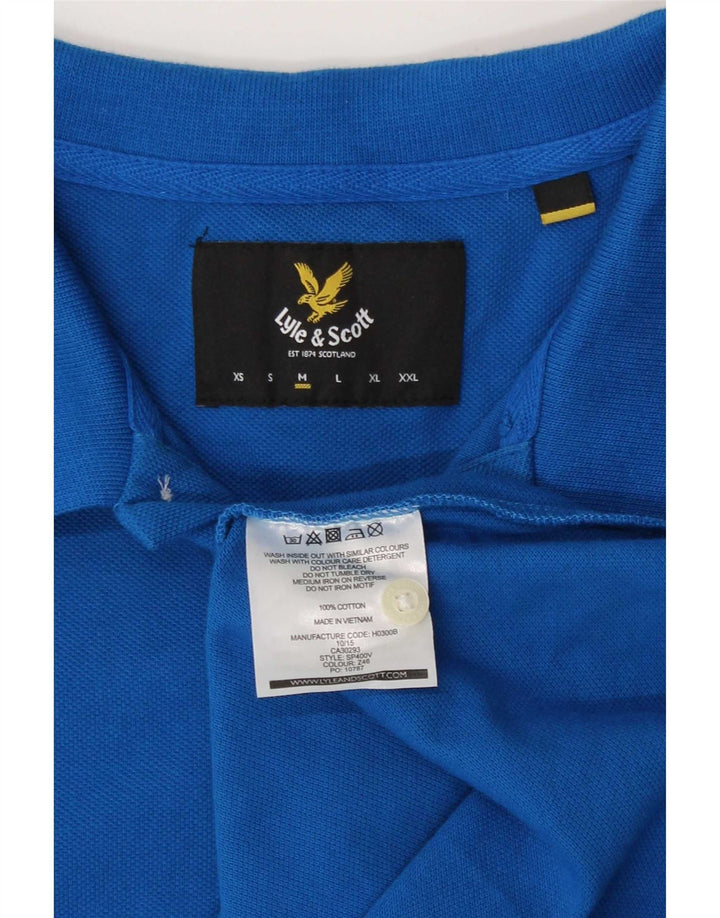 Tricou polo Lyle & Scott pentru bărbați, bumbac albastru mediu