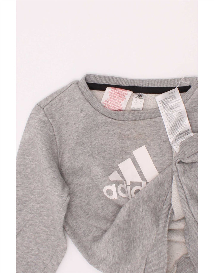 Adidas Băieți Pulover Grafic Pulover 2-3 Ani Bumbac Gri