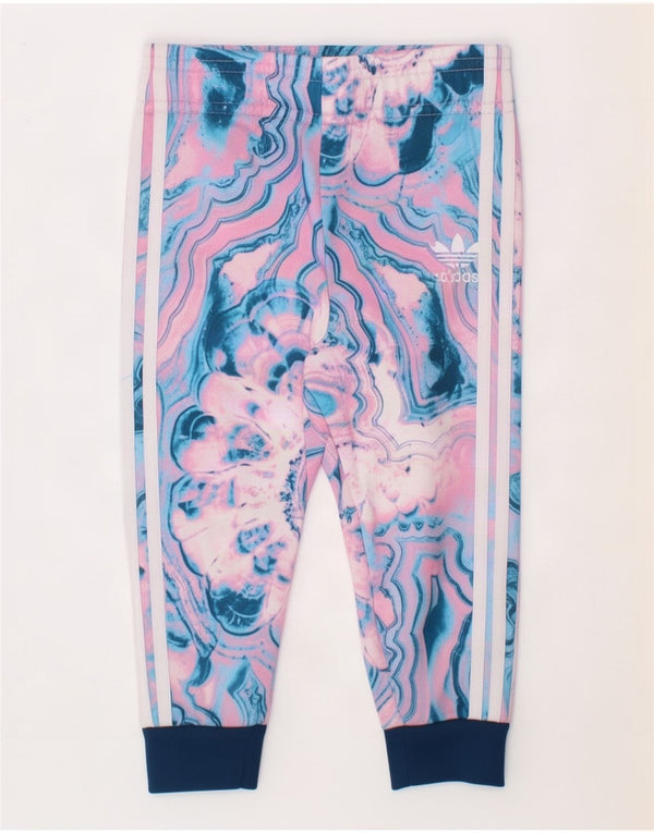 Adidas Baby Girls Joggers Tracksuit Trousers 12-18 Months Pink Tie Dye