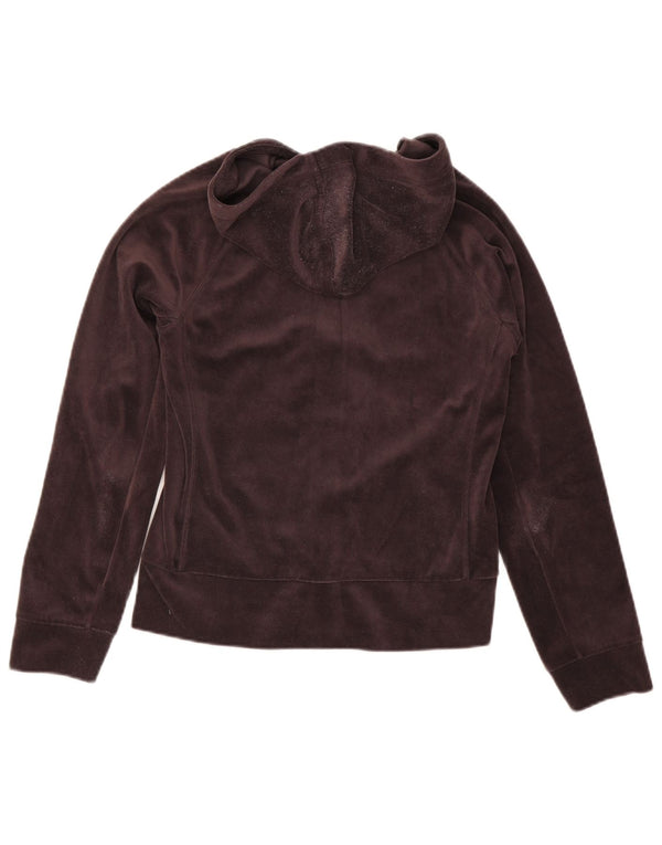Adidas Womens Zip Hoodie Sweater UK 12 Medium Brown Floral Polyester