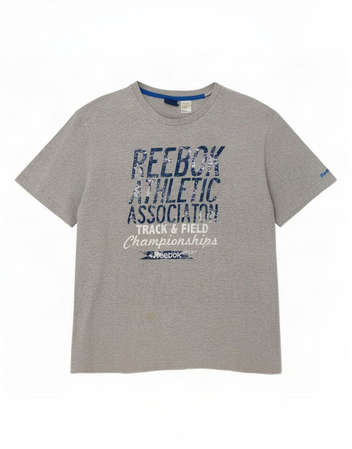 Tricou grafic pentru bărbați Adidas Top, bumbac, gri mediu