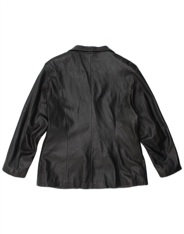 Geacă de piele vintage pentru femei IT 50 XL din piele neagră