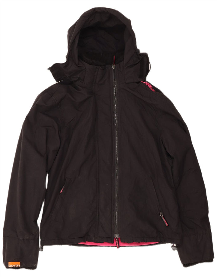 Jachetă Windbreaker pentru femei cu glugă Superdry UK 18 XL Nylon negru