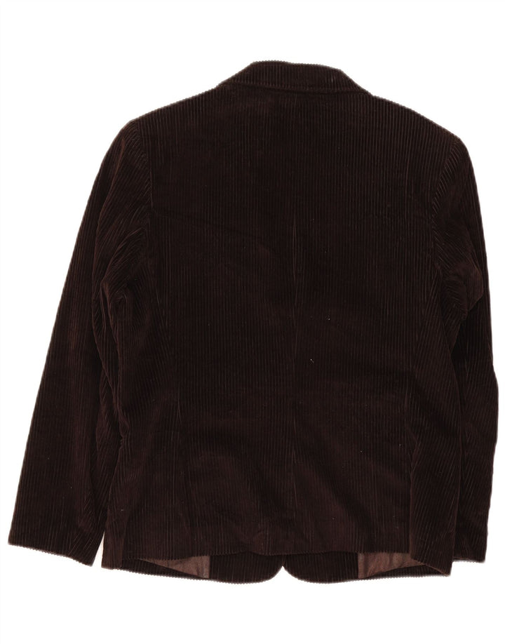 Jachetă blazer din velur cu 2 nasturi Sisley pentru femei UK 16, mare, maro, bumbac