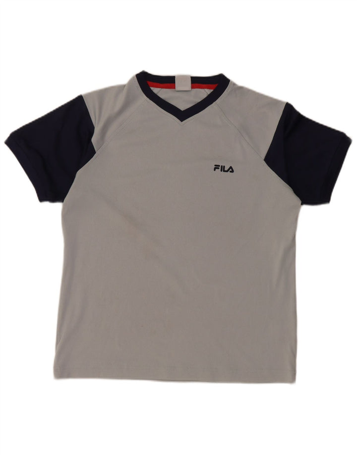 Tricou grafic FILA pentru băieți Top 11-12 ani Gri mediu Colorblock