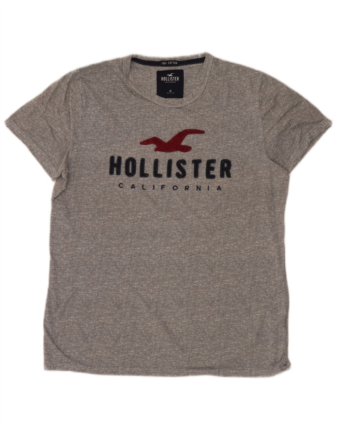 Tricou grafic Hollister pentru bărbați Top din bumbac gri mediu