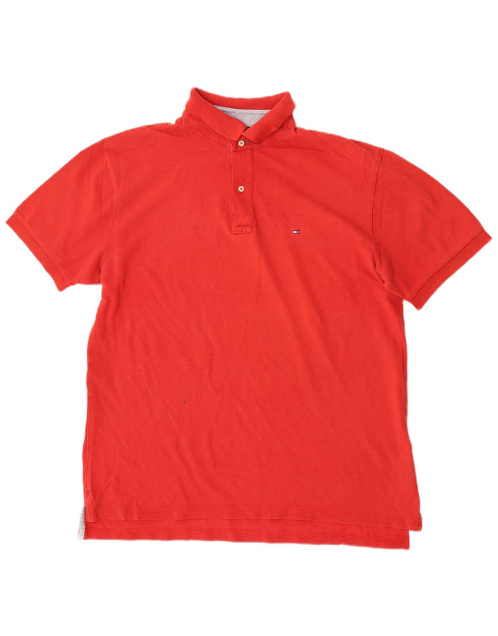 Tricou polo Tommy Hilfiger pentru bărbați, bumbac roșu mare