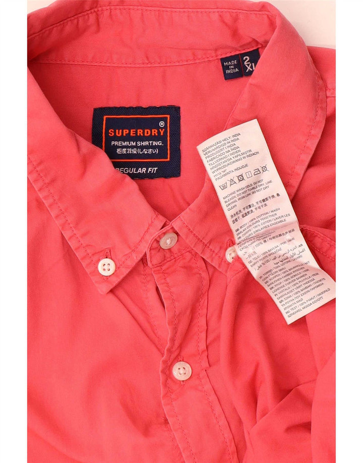 Cămașă Superdry pentru bărbați Regular Fit 2XL, bumbac roșu