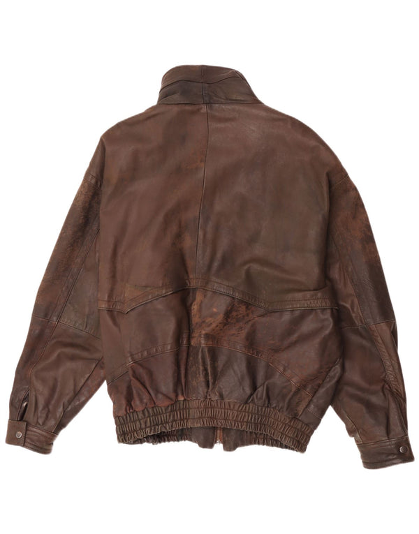 Jachetă de piele vintage pentru bărbați UK 42 XL maro