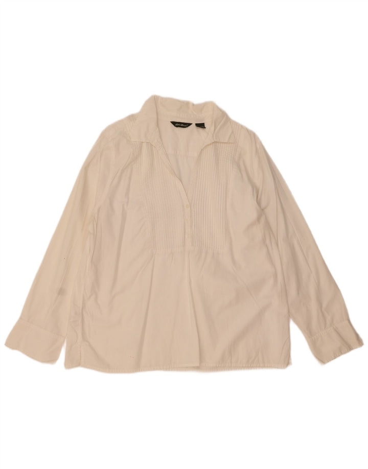 Cămașă pulover pentru femei Eddie Bauer UK 18 XL Bumbac alb