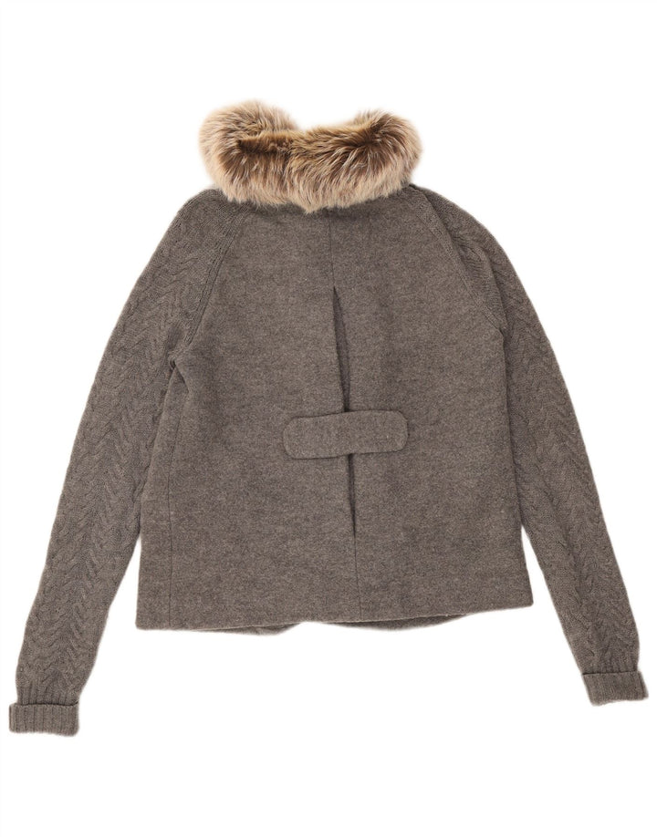 Jachetă duffle pentru femei Massimo Dutti UK 10 Lână gri mică