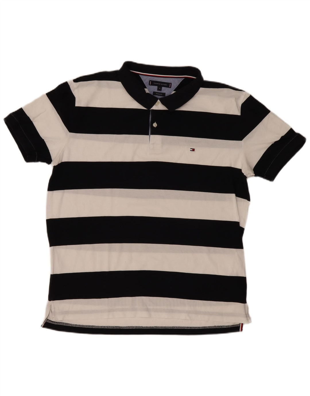 Tricou polo TOMMY HILFIGER pentru bărbați, XL, bumbac cu dungi negre