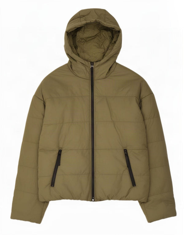 Jachetă căptușită supradimensionată Nike Therma-Fit Graphic pentru femei UK 10 Small Khaki
