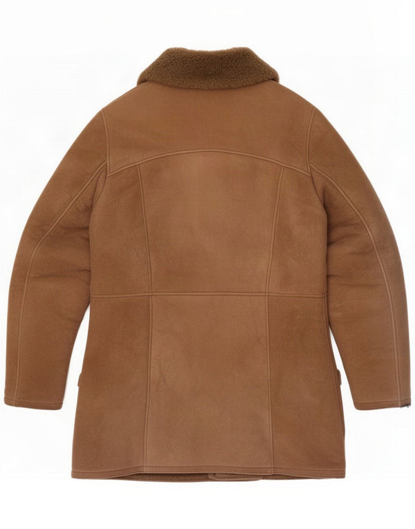 Vintage Mens Shearling Jacket UK 36 Small Brown