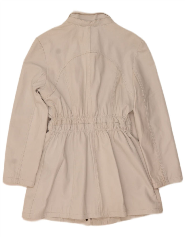 Geacă de piele vintage pentru femei IT 50 XL albă