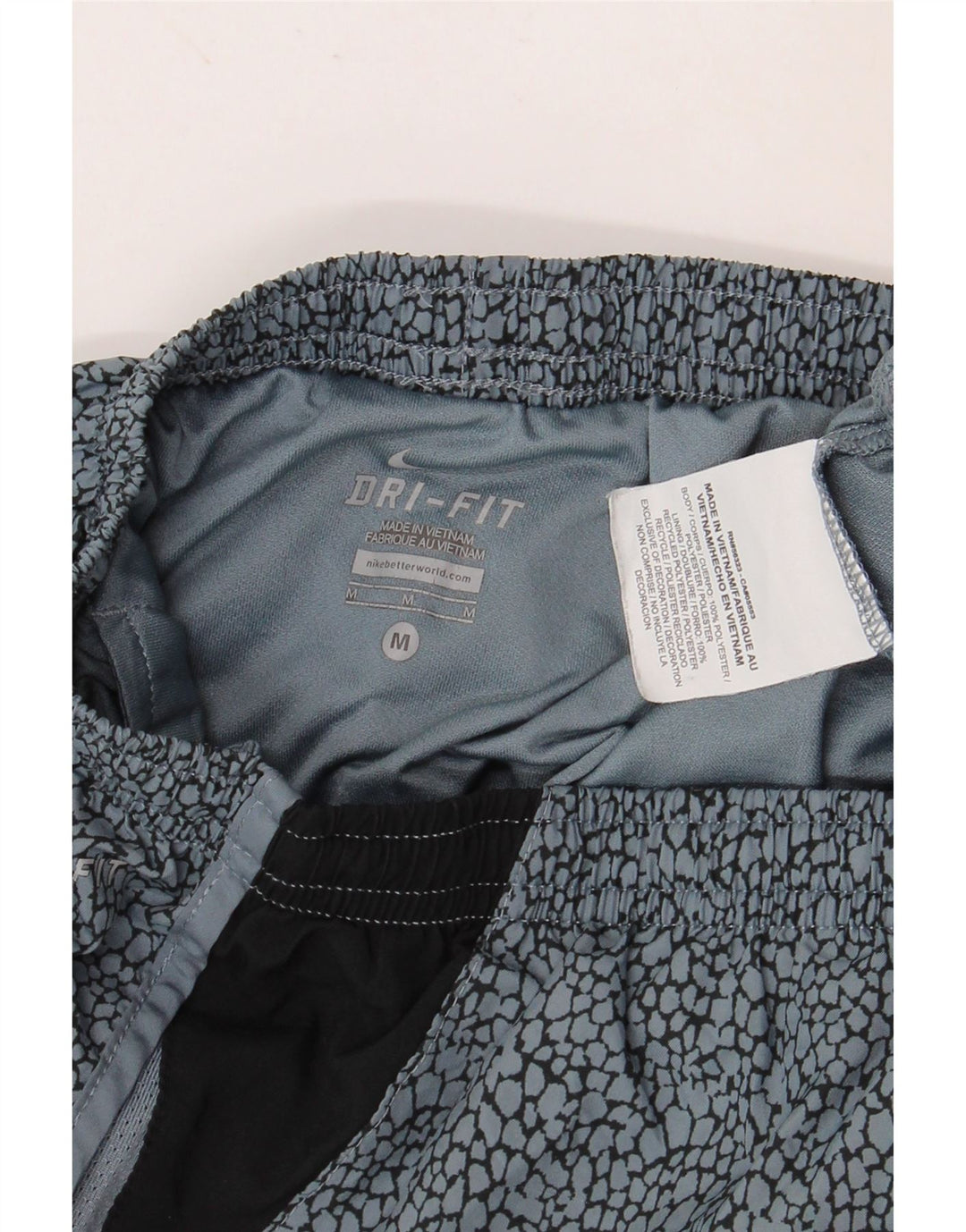 Pantaloni scurti sport NIKE Dri Fit pentru femei UK 12 Medium Blue Colorblock Poliester