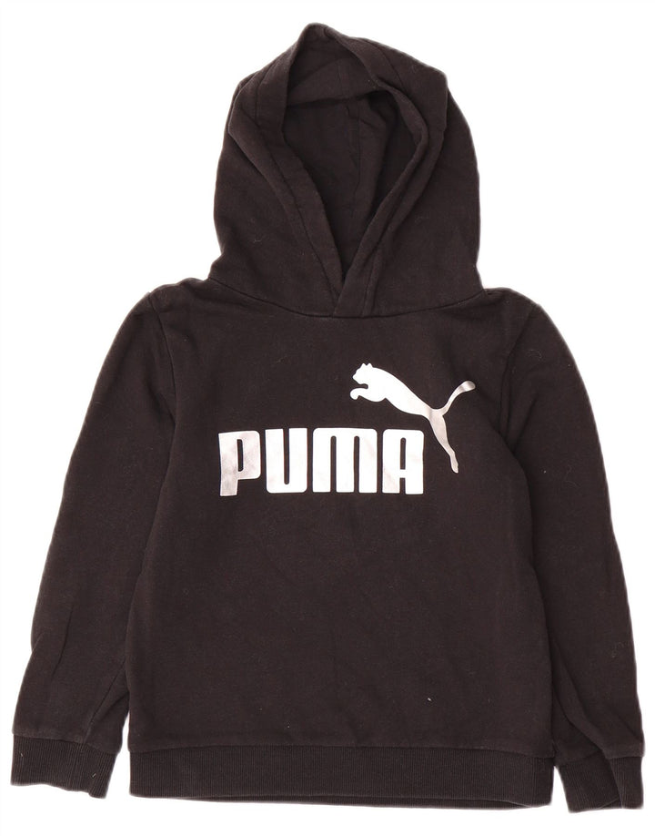 Pulover pentru fete PUMA Graphic Hoodie 7-8 ani bumbac negru