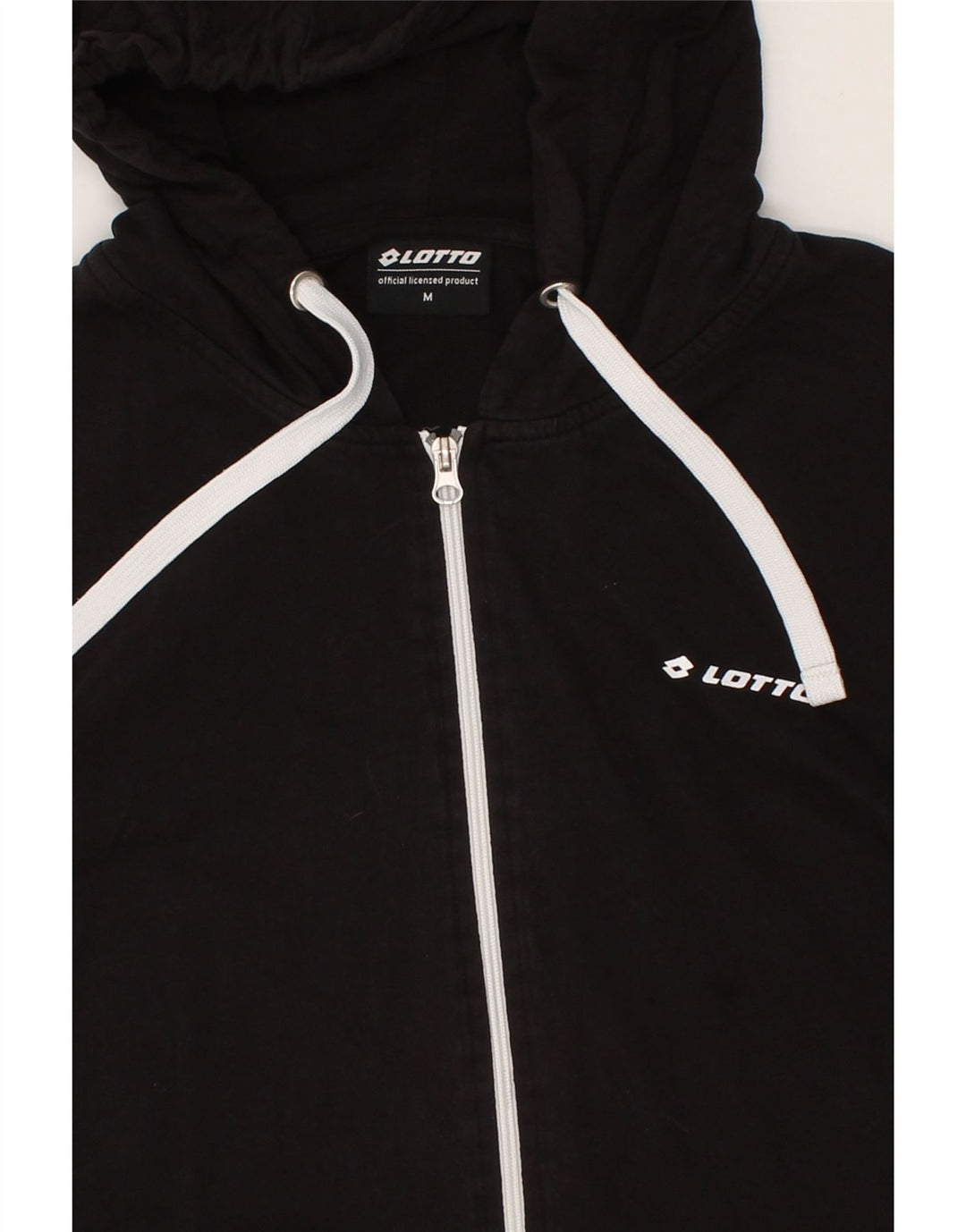 LOTTO Mens Zip Hoodie Sweater Medium Black Cotton Vintage Lotto and Second-Hand Lotto from Messina Hembry 