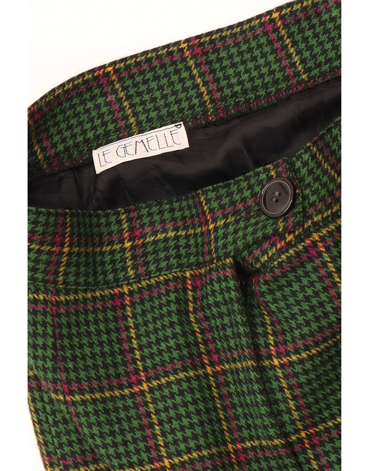 Fusta Dreaptă Vintage Femei W28 Medium Green Houndstooth