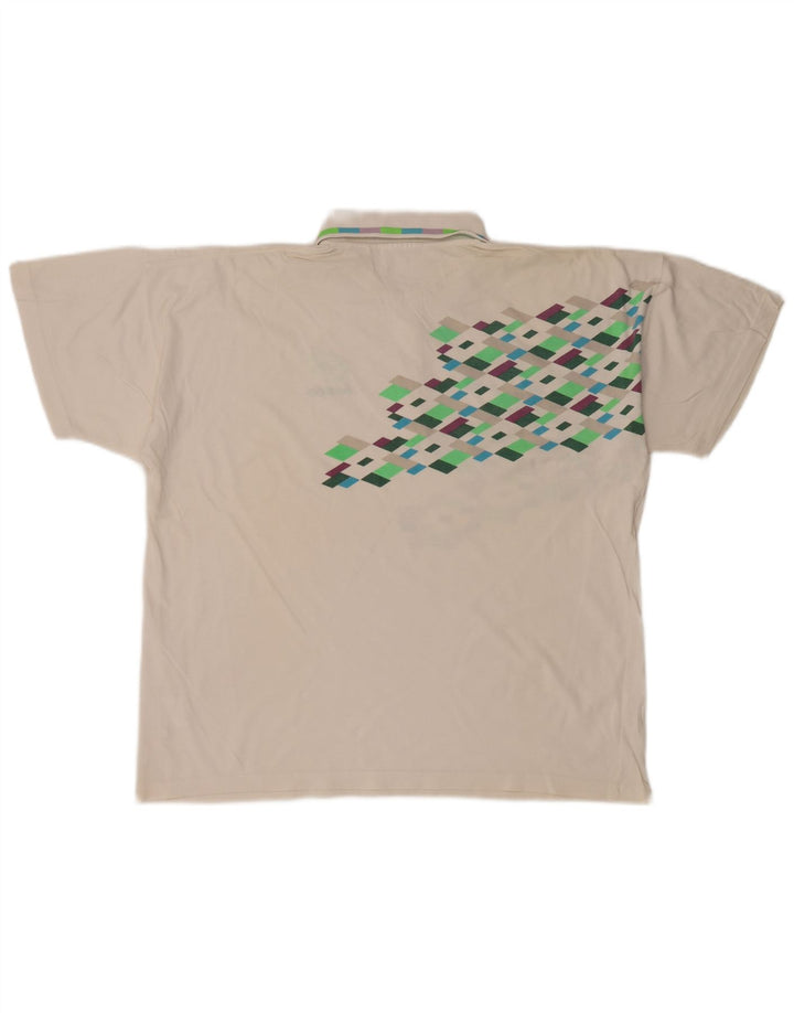 Tricou polo pentru bărbați Lotto, mare, alb, geometric