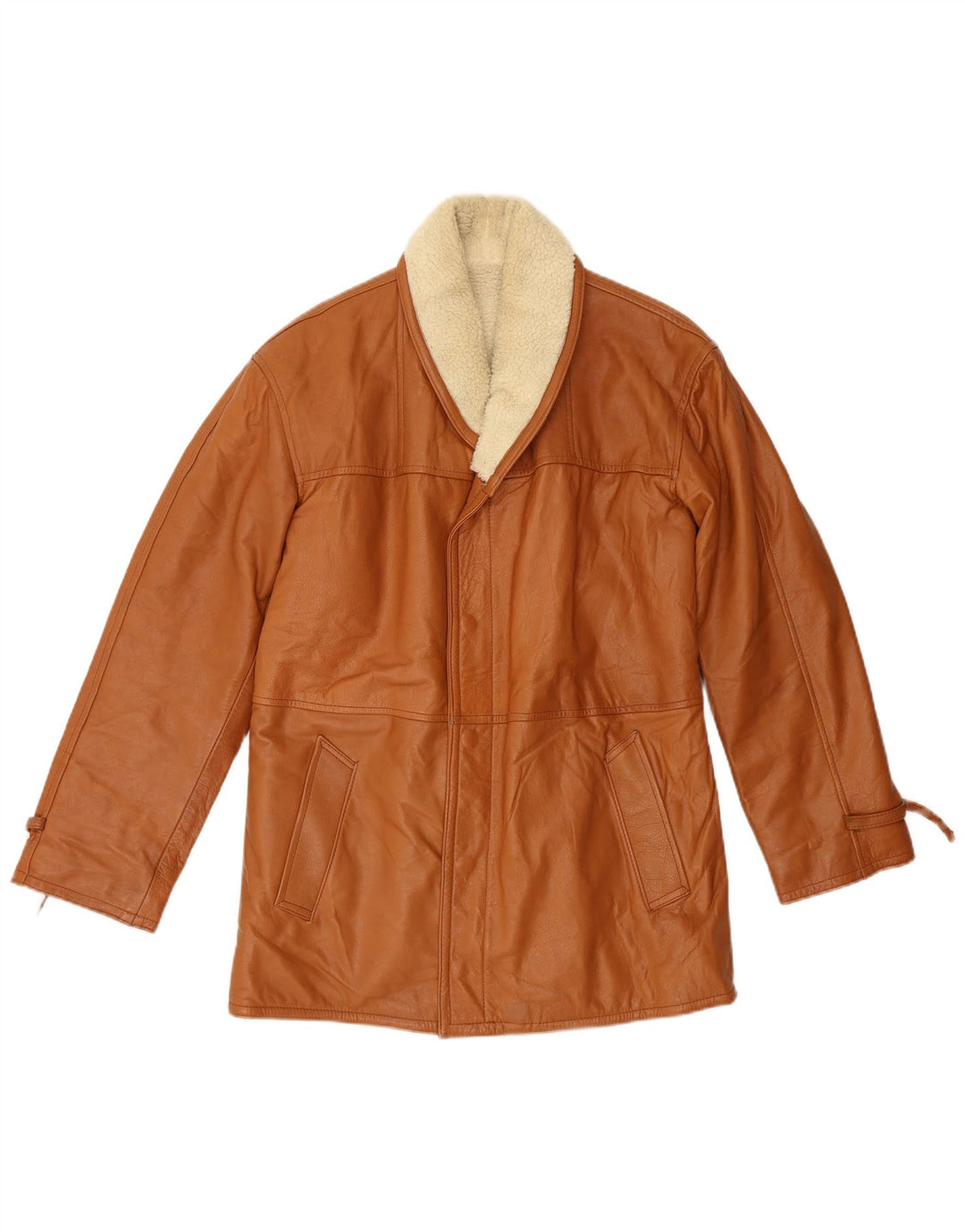 Jachetă vintage pentru bărbați din shearling IT 48 Maro Mediu