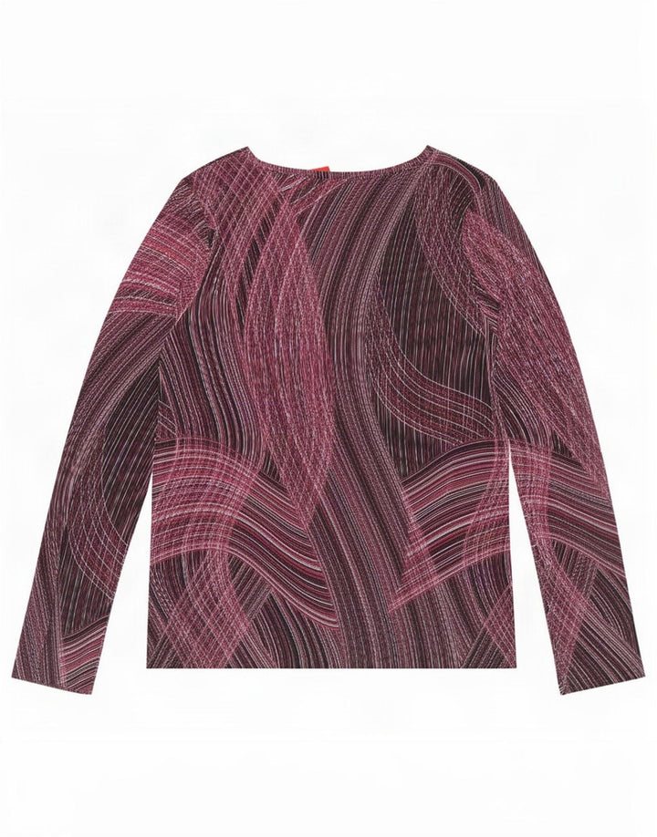 Top pentru femei Marks & Spencer cu model abstract cu mânecă lungă UK 16 mare violet