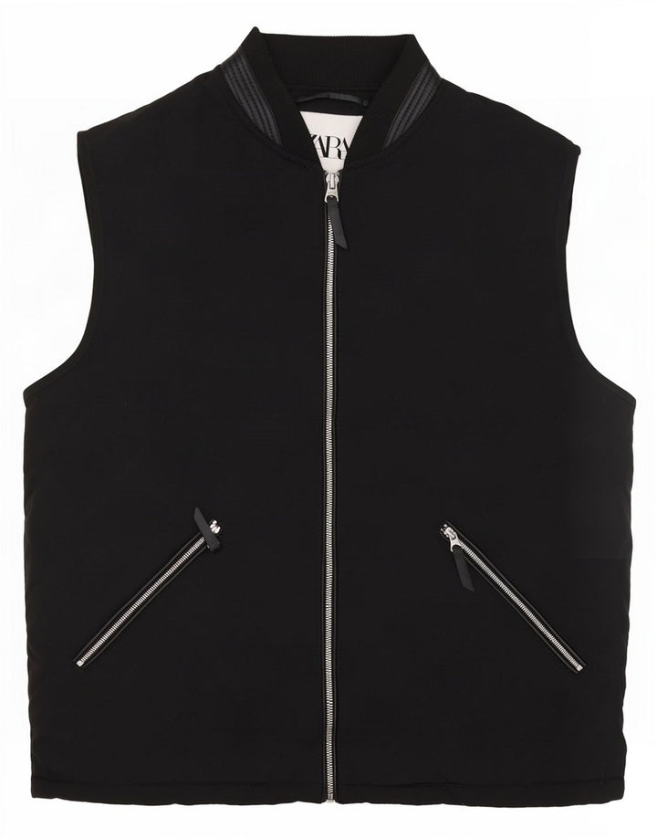 Gilet matlasat pentru bărbați Zara UK 40, mare, negru, poliester