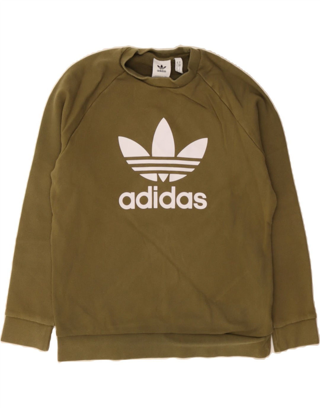 ADIDAS Mens Graphic Sweatshirt Jumper Medium Khaki Cotton Vintage Adidas and Second-Hand Adidas from Messina Hembry 