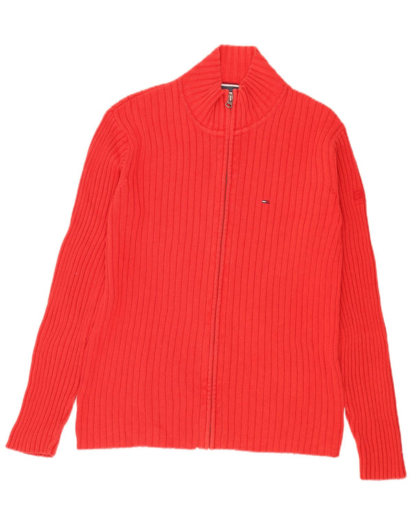 Pulover cardigan cu fermoar complet Tommy Hilfiger pentru bărbați, bumbac roșu XL