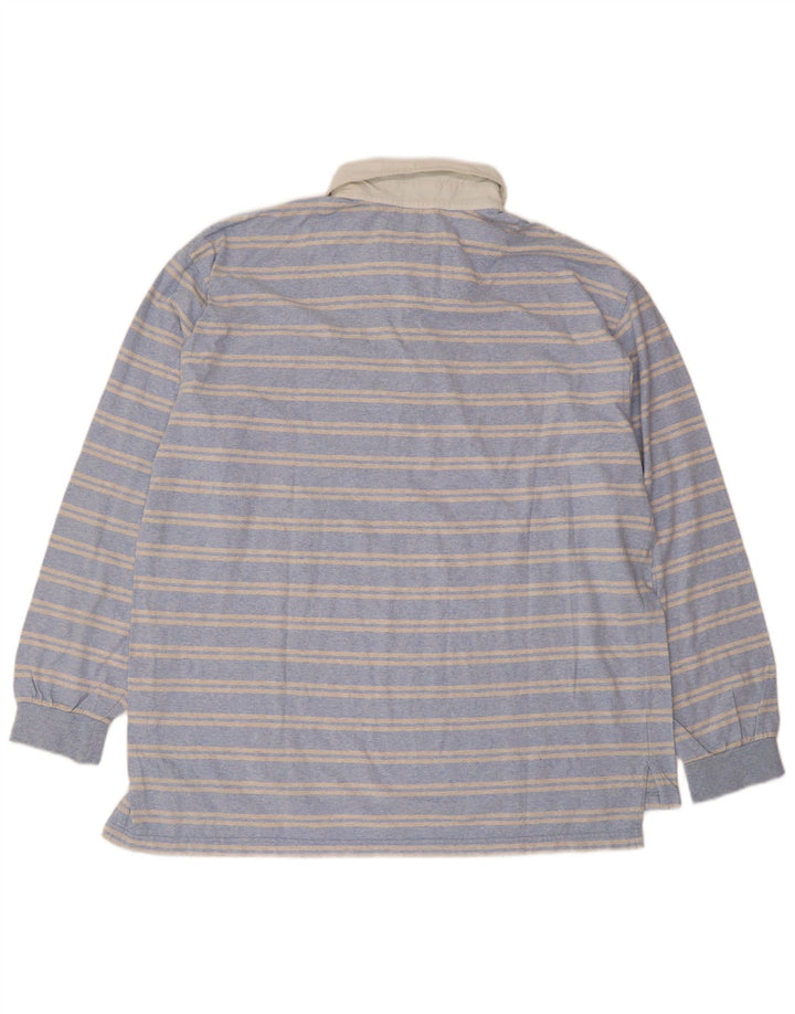 Tricou polo cu mânecă lungă pentru bărbați Slam 2XL, bumbac cu dungi albastre