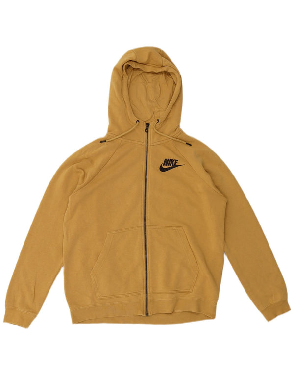 Pulover Nike pentru bărbați, cu fermoar, bumbac galben mediu