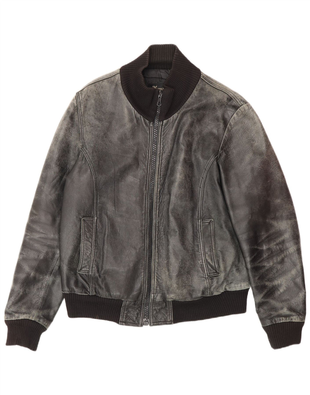Jachetă de piele vintage pentru bărbați UK 38 Medium Black Leather