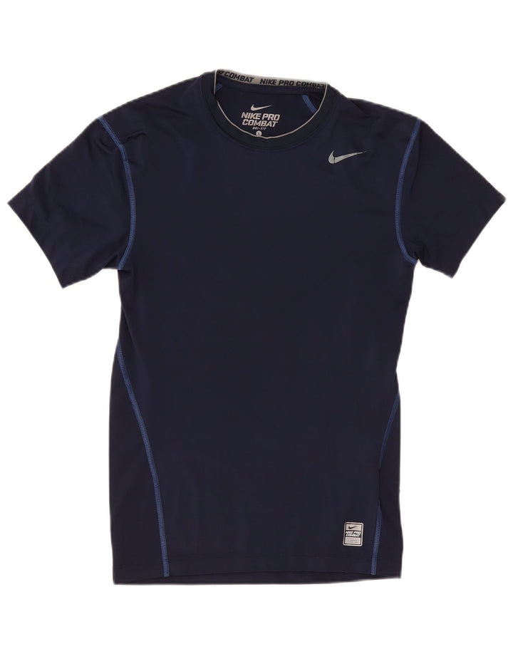 Tricou Nike Pro Combat pentru bărbați Top mare din poliester bleumarin