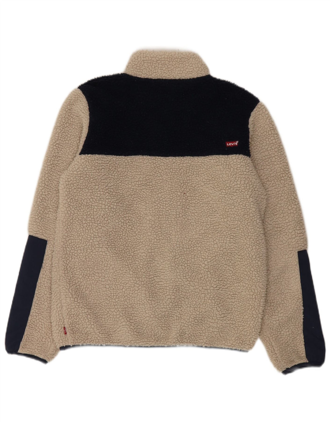 Jachetă fleece pentru băieți Levi's 15-16 ani, bej, poliester bloc de culoare