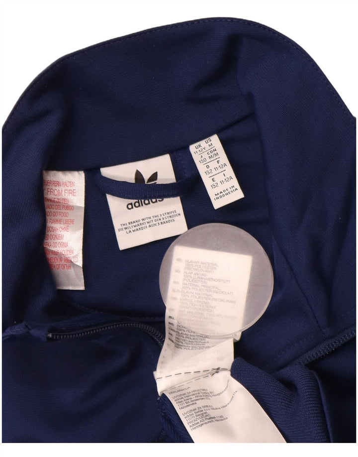 Jachetă de trening pentru băieți ADIDAS 11-12 ani, poliester bleumarin