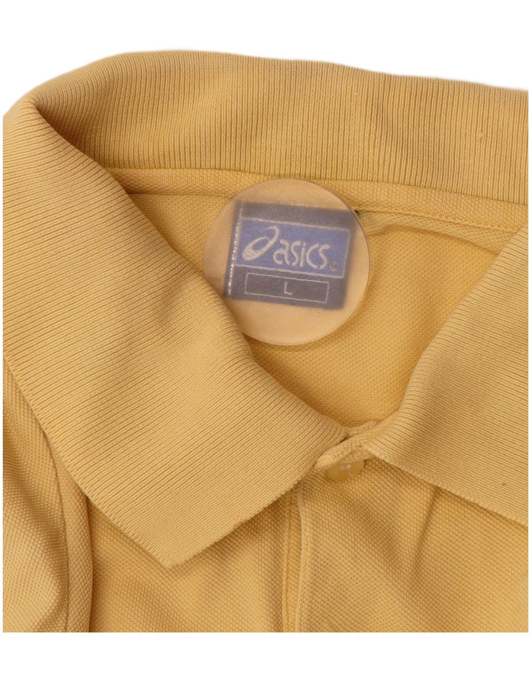 Tricou polo Asics pentru bărbați, bumbac galben mare