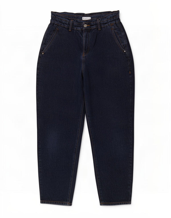 Blugi largi cu talie înaltă pentru femei Zara EU 36 XS L26 L24 Bumbac bleumarin