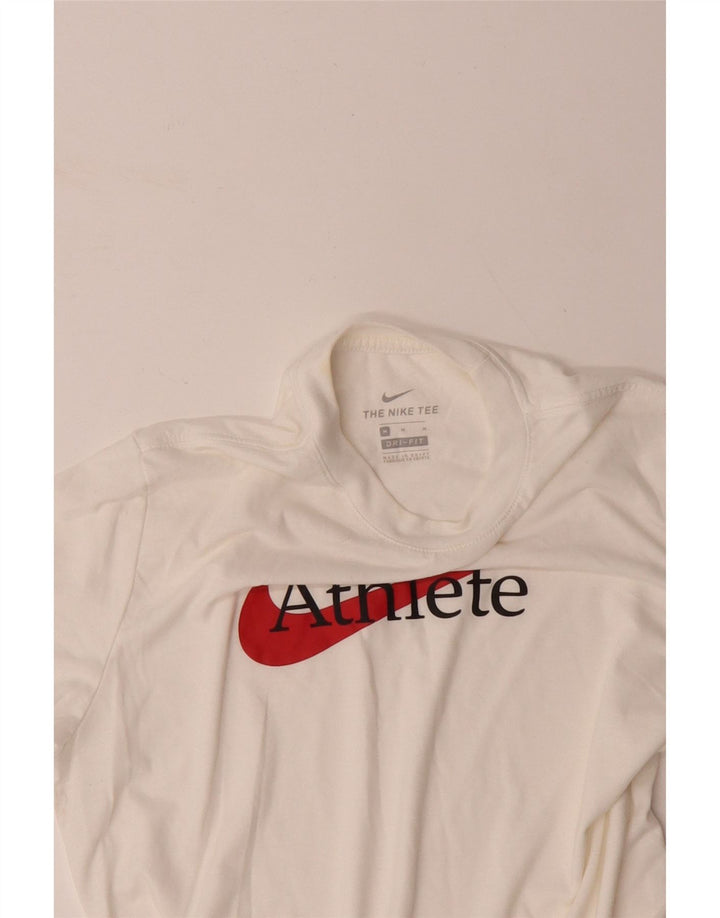 Tricou grafic NIKE Dri Fit pentru bărbați Top din bumbac alb mediu