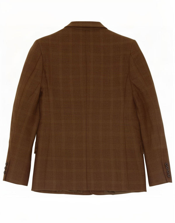Jachetă pentru femei Elizabeth Ascot, cu 3 nasturi, SUA 18 2XL, lână carouri kaki