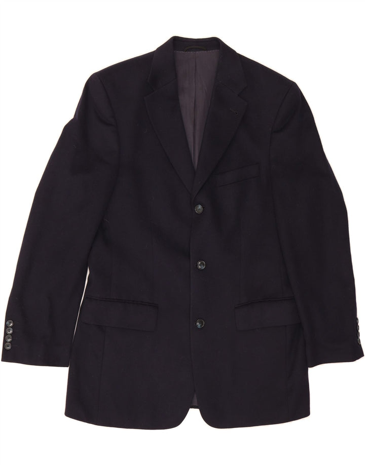 TAILOR & SON Mens 3 Button Blazer Jacket UK 38 Medium Navy Blue Cashmere Vintage Tailor & Son and Second-Hand Tailor & Son from Messina Hembry 