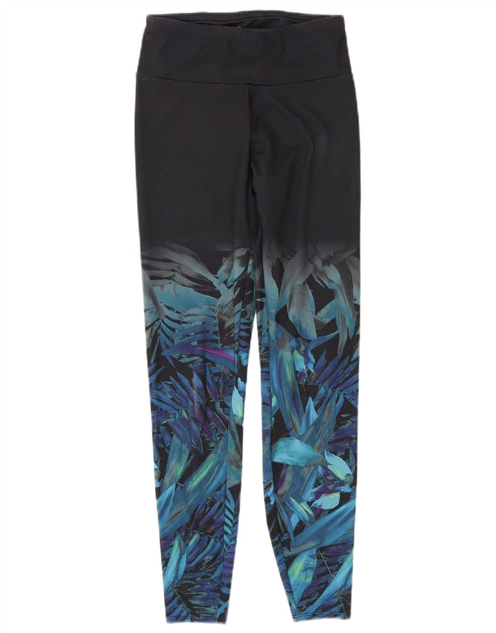 Leggings pentru femei Marks & Spencer UK 8 Mici, negru, cu flori din poliester