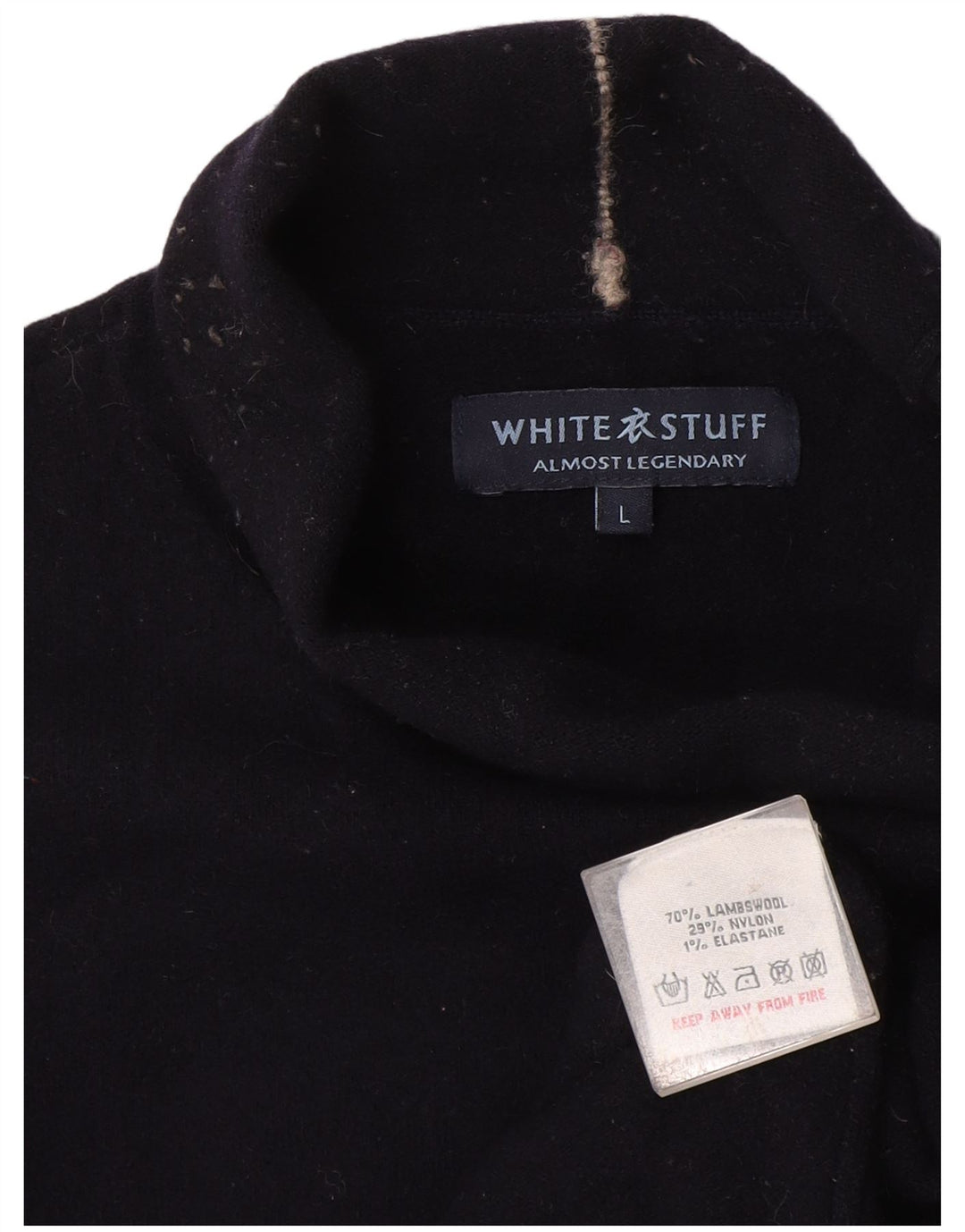 White Stuff Pulover cu gât rulat pentru femei UK 16 Mare Lână bleumarin