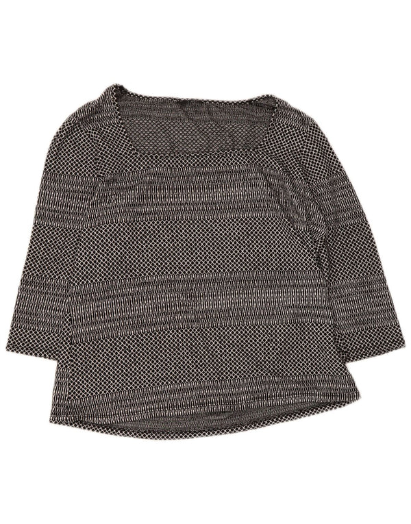 M&Co Top pentru femei cu mâneci 3/4 UK 18 XL, negru, viscoză geometrică