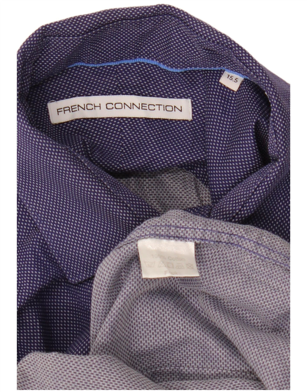 Cămașă pentru bărbați French Connection Mărimea 15 1/2 Mediu Bumbac geometric albastru bleumarin